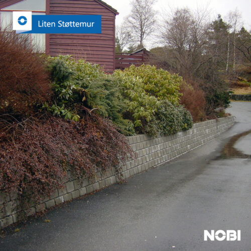 Liten støttemur - Glatt overflate stablemur - Fra NOBI Norsk Betongindustri