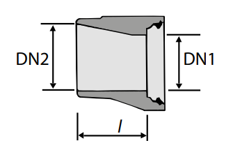 NOBI Basal dimensjonsovergang for betongrør - illustrasjon tegning