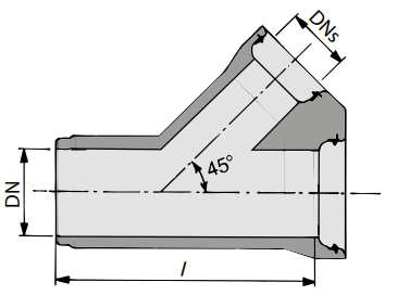 NOBI Basal Grenrør i betong med innstøpt gummipakning - illustrasjon tegning
