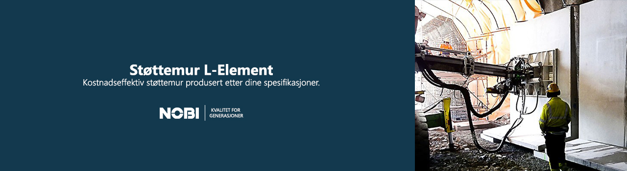 Støttemur L-Element i betong fra NOBI