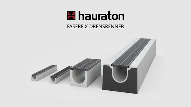 Hauraton Faserfix drensrenner laget med fiberarmert betong